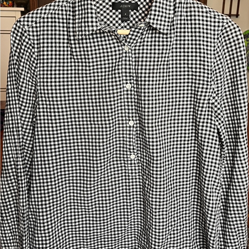 J.Crew Black and White Checkered Shirt